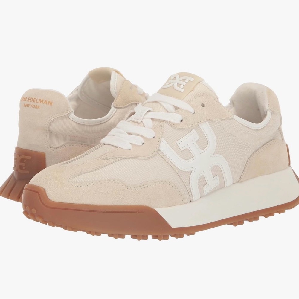 Tan and White Sneakers by Sam Edelman